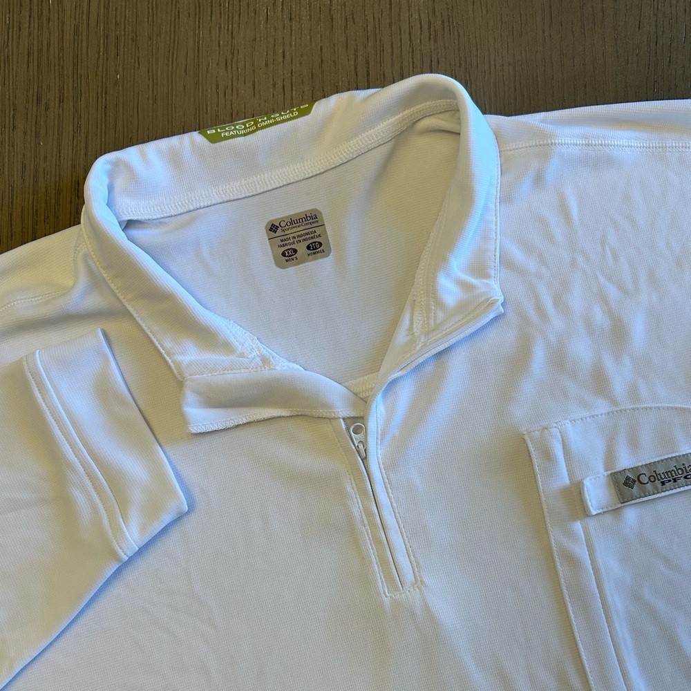 Columbia PFG Omni-Shade Shirt XXL White Fishing Performance 1/4 Zip